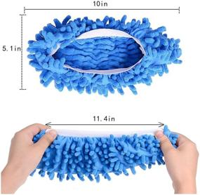 img 3 attached to 🧦 Reusable Microfiber Shoes Cover: 5 Pairs of Mop Slippers for Floor Cleaning, 10 Pcs, Suitable for Women, Washable, Ideal for Dust and Hair Cleaning in House, Office, Bathroom, and Kitchen