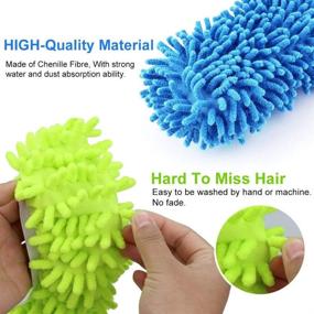 img 2 attached to 🧦 Reusable Microfiber Shoes Cover: 5 Pairs of Mop Slippers for Floor Cleaning, 10 Pcs, Suitable for Women, Washable, Ideal for Dust and Hair Cleaning in House, Office, Bathroom, and Kitchen