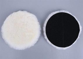 img 3 attached to 5-Inch Soft Sheepskin Wool Polishing Pads - INZOEY Hook and Loop Back Wool Cutting Pad for Car, Furniture, Glass, and More (Pack of 2)