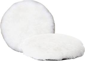 img 4 attached to 5-Inch Soft Sheepskin Wool Polishing Pads - INZOEY Hook and Loop Back Wool Cutting Pad for Car, Furniture, Glass, and More (Pack of 2)