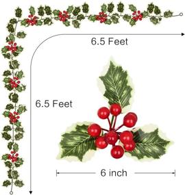 img 3 attached to Wofair 2Pack Christmas Red Berry Garland: Add Festive Charm with Artificial Foliage Greenery for Fireplace Decoration & Home Xmas Décor, Indoor/Outdoor Use