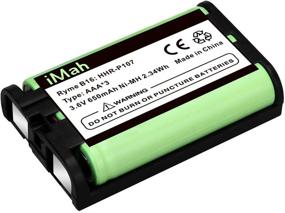 img 2 attached to 🔋 Аккумулятор iMah HHR-P107 3,6V 650mAh для беспроводного телефона, совместимый с Panasonic PQSUHGLA1ZA HHR-P107A HHR-P107A/1B KX-TG6071 KX-TG6074 KX-TGA351 KX-TGA600 Handset Telephone (тип 35), упаковка из 2 шт.