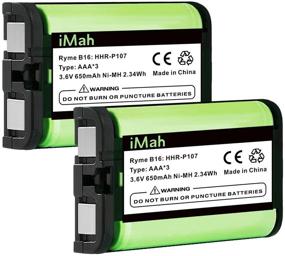 img 4 attached to 🔋 Аккумулятор iMah HHR-P107 3,6V 650mAh для беспроводного телефона, совместимый с Panasonic PQSUHGLA1ZA HHR-P107A HHR-P107A/1B KX-TG6071 KX-TG6074 KX-TGA351 KX-TGA600 Handset Telephone (тип 35), упаковка из 2 шт.