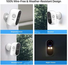 img 3 attached to 📷 ZOSI C1 Wire-Free Battery Security Camera: WiFi Rechargeable IP Cam with 2-Way Audio, Color Night Vision Option, Human Detection, Remote APP - Home Office Surveillance