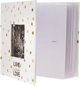 img 1 attached to Pioneer Photo Albums Golden Dots Live Laugh Love 200 Pocket 4x6 Photo Album - Chic Gold Design for Cherished Memories