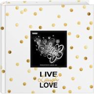 pioneer photo albums golden dots live laugh love 200 pocket 4x6 photo album - chic gold design for cherished memories logo