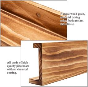 img 1 attached to 📷 36-inch Natural Wood Wall Ledge Display Shelf Set of 2- Floating Picture Shelves