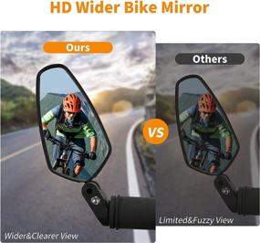 img 3 attached to 🚲 ACRUNU Bike Mirror Set - 2pcs HD Rearview Mirrors for Bicycle Cycling, Universal Adjustable Rotatable Handlebar Rear View Mirror for Enhanced Safety