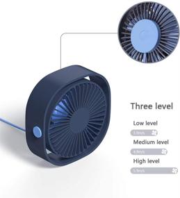 img 2 attached to 🌀 Esthepro Navy Blue USB Desk Fan - Portable Table Cooling Fan with Three Adjustable Speeds, USB Connection Power, Strong & Quiet Wind - Ideal for Office, Home, Outdoor, Car, Travel