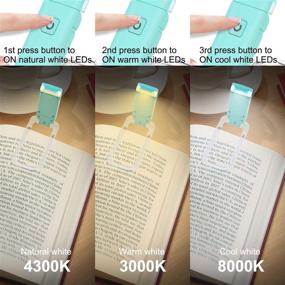 img 2 attached to HONWELL Rechargeable Book Light: Clip-On LED Reading Lights for Kids in Bed - 3 Brightness Levels, Dimmable Portable Reading Lamp for Bookworms, Travel (Blue)