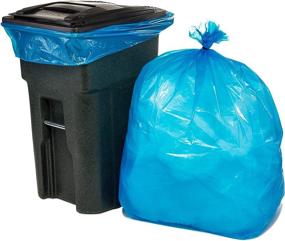 img 1 attached to 🗑️ Plasticplace 64-65 Gallon Toter Recycling Trash Bags │ 1.5 Mil │ Heavy Duty Blue Garbage Can Liners │ 50” x 60” (50 Count)
