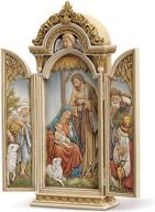 🎄 joseph's studio by roman - nativity triptych, renaissance collection: 12.75" h resin and stone - religious gift and decoration logo