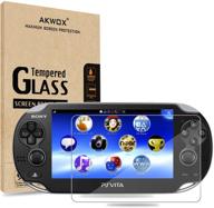 🎮 max clarity & touch accuracy: 2-pack ps vita 1000 screen protector by akwox - premium hd clear 9h tempered glass film for sony playstation vita psv 1000 logo