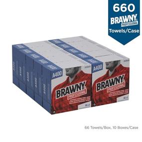 img 2 attached to Georgia-Pacific Brawny Professional A400 Disposable Cleaning Towel - Tall Box, 10 Boxes, White