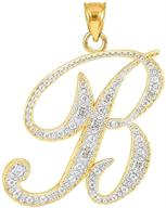 yellow gold diamond initial pendant logo