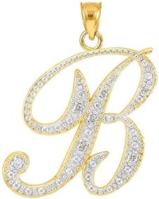 img 4 attached to Yellow Gold Diamond Initial Pendant