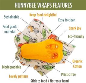 img 2 attached to 🐝 HUNNYBEEE Beeswax Reusable Food Wraps - (7 packs) Sustainable Beeswax Wrap Product, Organic Wax Wraps, Eco-friendly Bees Wrap, Storage Bags for Organization, Cheese Bee Wrappers Cling, Wax Paper for Food