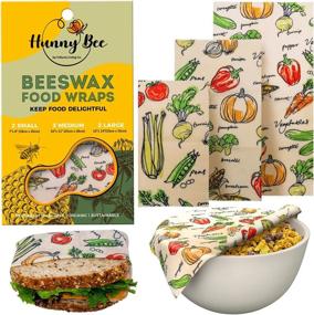 img 4 attached to 🐝 HUNNYBEEE Beeswax Reusable Food Wraps - (7 packs) Sustainable Beeswax Wrap Product, Organic Wax Wraps, Eco-friendly Bees Wrap, Storage Bags for Organization, Cheese Bee Wrappers Cling, Wax Paper for Food