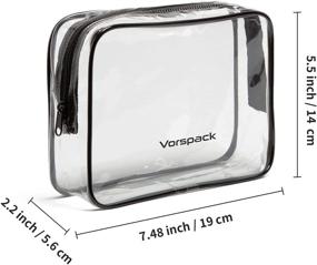 img 3 attached to 💼 4 Pack TSA Approved Vorspack Clear Toiletry Bags with Zipper - Quart Size Travel Bag for Women and Men, Clear Makeup Bags for Storage - Black