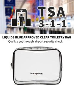 img 2 attached to 💼 4 Pack TSA Approved Vorspack Clear Toiletry Bags with Zipper - Quart Size Travel Bag for Women and Men, Clear Makeup Bags for Storage - Black