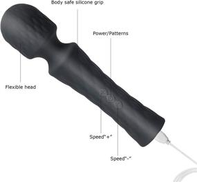 img 2 attached to 💆 Ultimate Personal Wand Massager for Intense Tension Relief, Muscle Recovery & More - 9000r Powerful Motor, 10 Rotation Patterns, 5 Intense Speeds - Men & Women