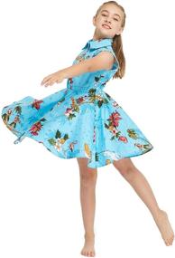 img 4 attached to 🌺 Hawaiian Collar Shirt: Festive Hawaii Girls' Christmas Clothing for Dresses