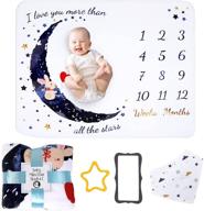 🌙 90210 baby milestone blanket – capture baby's precious moments with this 50x40-inch soft fleece milestone blanket, including bib & frames – a perfect gender neutral baby grow chart blanket for nursery décor and baby shower gifts (moon) logo
