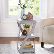 modern distressed finish twisted side table: antique gray room accent with a twist logo