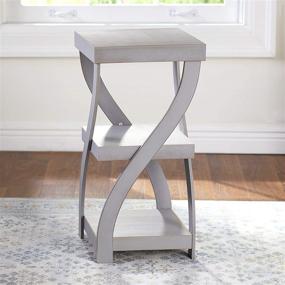 img 1 attached to Modern Distressed Finish Twisted Side Table: Antique Gray Room Accent with a Twist