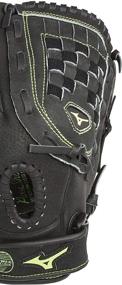 img 1 attached to Mizuno MMX1205 Youth Ball Park Softball Glove - 12 Inch, Black/Green, Right Hand Throw