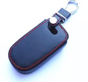 img 3 attached to 🔑 Protective Black Leather Key Chain Case for Dodge Jeep Grand Cherokee Charger Dart Challenger Durango Journey 5 Buttons Remote Smart Key Fob