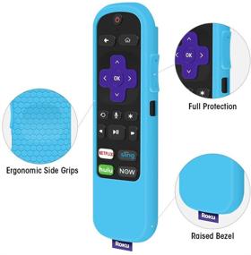 img 2 attached to 🔵 Glow Blue Silicone Protective Case for TCL Roku TV Steaming Stick 3600R Remote - Shock Proof, Anti-Slip Replacement Sleeve