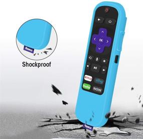 img 1 attached to 🔵 Glow Blue Silicone Protective Case for TCL Roku TV Steaming Stick 3600R Remote - Shock Proof, Anti-Slip Replacement Sleeve