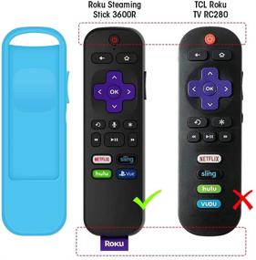 img 3 attached to 🔵 Glow Blue Silicone Protective Case for TCL Roku TV Steaming Stick 3600R Remote - Shock Proof, Anti-Slip Replacement Sleeve