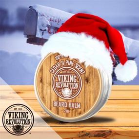 img 3 attached to Viking Revolution Beard Balm: Cedar & Pine Scent w/Argan & Jojoba Oils - Style, Strengthen & Soften Beards & Mustaches - Leave-in Conditioner Wax for Men