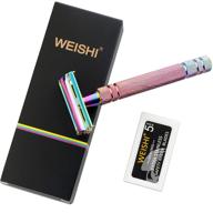 🦋 weishi elegant reusable safety razor with long handle and rainbow color butterfly open design logo