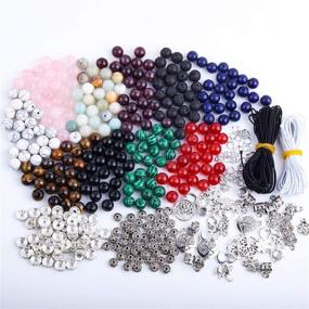 img 2 attached to 🐠 Fishdown 418 Pcs 8mm Crystal Beads for Bracelet Making, Natural Gemstone Healing Beads Kit, DIY Jewelry Necklace & Beading Supplies