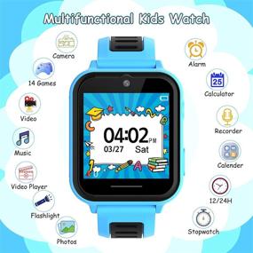 img 3 attached to 📱 Interactive Kids Smart Watch for Boys and Girls - 14 Games, SOS Call, Camera, Video, Alarm Clock, Music, Voice Record - Touch Screen Toddler Toy