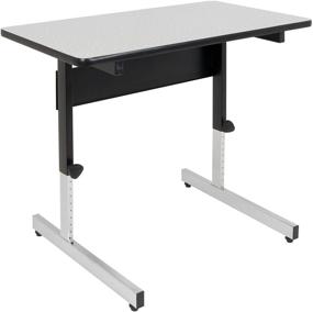 img 2 attached to 📦 Calico Designs Adapta Height Adjustable Office Desk: All-Purpose Utility Table, Sit to Stand up Desk Home Computer Desk, 23-32" in Powder Coated Black Frame and 1" Thick Grey Top, Ideal for Boosting Productivity, 36 Inch