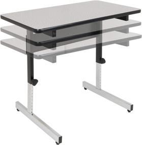 img 1 attached to 📦 Calico Designs Adapta Height Adjustable Office Desk: All-Purpose Utility Table, Sit to Stand up Desk Home Computer Desk, 23-32" in Powder Coated Black Frame and 1" Thick Grey Top, Ideal for Boosting Productivity, 36 Inch