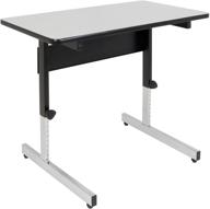 📦 calico designs adapta height adjustable office desk: all-purpose utility table, sit to stand up desk home computer desk, 23-32" in powder coated black frame and 1" thick grey top, ideal for boosting productivity, 36 inch logo