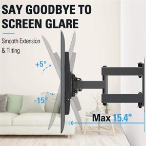 img 3 attached to Mounting Dream Full Motion TV Wall Mount Bracket with Articulating Arm for 26-55 Inch LED, LCD Flat Screen TV - VESA 400 x 400 mm, 66 LBS Loading - MD2378