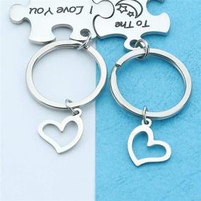 img 1 attached to 💑 Express Your Love with the HN HNHB 'I Love You to The Moon Back' Couple Puzzle Keychain - Perfect Women's, Girls' and Boys' Gift for Wedding, Valentines - Unique Puzzle Jewelry!