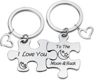 💑 express your love with the hn hnhb 'i love you to the moon back' couple puzzle keychain - perfect women's, girls' and boys' gift for wedding, valentines - unique puzzle jewelry! logo