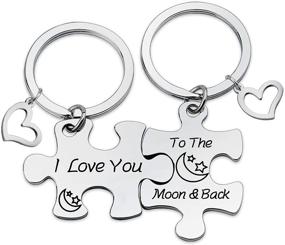 img 4 attached to 💑 Express Your Love with the HN HNHB 'I Love You to The Moon Back' Couple Puzzle Keychain - Perfect Women's, Girls' and Boys' Gift for Wedding, Valentines - Unique Puzzle Jewelry!