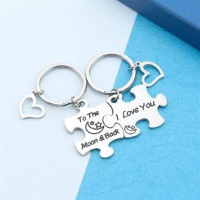 img 3 attached to 💑 Express Your Love with the HN HNHB 'I Love You to The Moon Back' Couple Puzzle Keychain - Perfect Women's, Girls' and Boys' Gift for Wedding, Valentines - Unique Puzzle Jewelry!