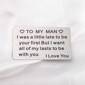 img 3 attached to 💝 Engraved Wallet Inserts: Late But Heartfelt Love Note Card for Him - Anniversary & Valentine's Day Gifts (Silver)