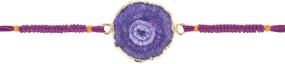 img 3 attached to Stunning Purple Designer Rakhi Bracelet for Brother - Traditional Agate Stone, Plastic-Free Packaging on Rakshabandhan