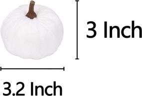 img 3 attached to 🎃 12 Pcs White Velvet Artificial Pumpkins: Perfect Thanksgiving, Fall Harvest & Halloween Decorations for Home & Farmhouse