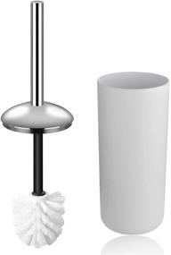 img 2 attached to 🚽 6 Piece Plastic Bathroom Accessory Set - Luxury Bath Accessories: Lotion Bottles, Toothbrush Holder, Tooth Mug, Soap Dish, Toilet Brush, Trash Can, Rubbish Bin (White)